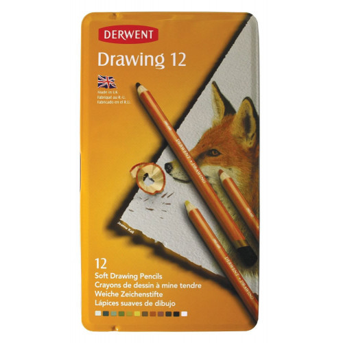 Derwent Drawing Pencils Tin 12-Assorted