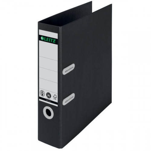 Leitz 180° Recycle Lever Arch File A4, 80mm width, Black - Outer carton of 10