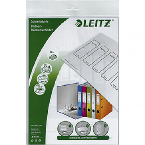 Leitz PC Printable Self-adhesive Spine Labels for WOW 1006 Lever Arch Files Grey (Pack of 60)