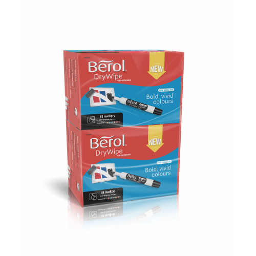 Berol Dry Wipe Whiteboard Marker Bullet Nib 2mm - Assorted Colours (Classpack Box 96)