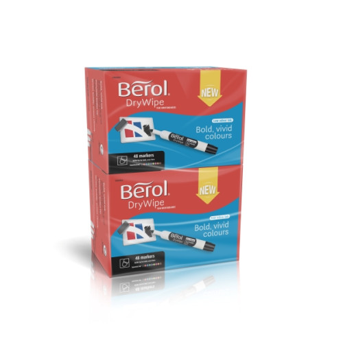 Berol Dry Wipe Whiteboard Marker Bullet Nib 2mm - Assorted Colours (Classpack Box 96)