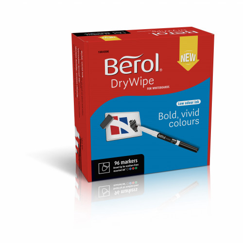 Berol Dry Wipe Pen Broad - Standard Colours (Classpack Box of 96)