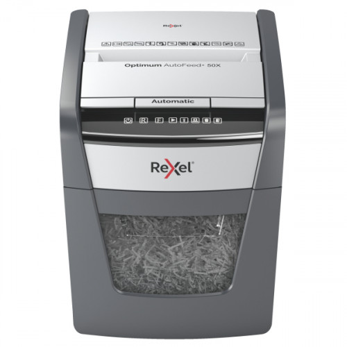 Rexel Optimum AutoFeed+ 50X Automatic Cross Cut Paper Shredder Black