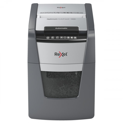 Rexel Optimum AutoFeed+ 100X Automatic Cross Cut Paper Shredder Black