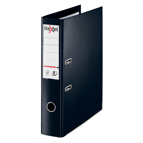 Rexel Foolscap Lever Arch File, Black, 75mm Spine Width, Choices No1 Power - Outer carton of 10