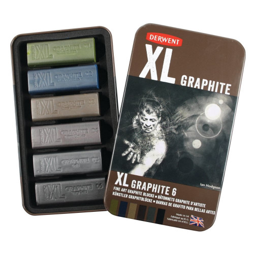 Derwent XL Graphite Blocks Tin 6-Asstd