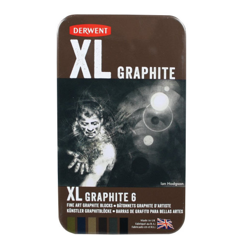 Chunky Fine Art Graphite Blocks Derwent XL Graphite Tin of 6 Shades