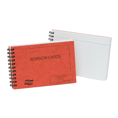 Clairefontaine Feint Ruled Lined Revision Card Record Card Spiral Notebook 5 Pads - 250 Cards