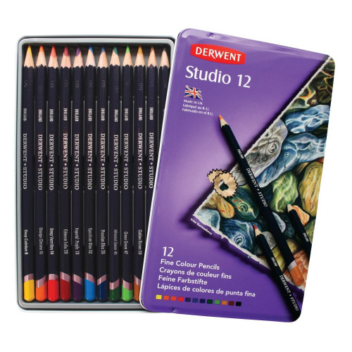 Derwent Studio Pencil Tin 12-Assorted