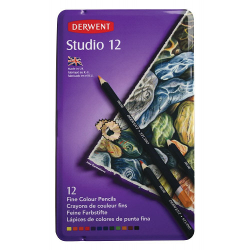 Derwent Studio Pencil Tin 12-Assorted