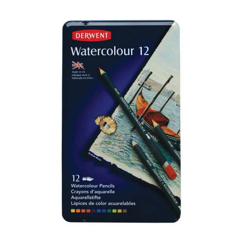 Derwent Watercolour Pencils Tin 12-Asstd