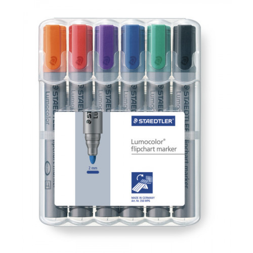 Lumocolour Flipchart Marker Pk6-Assorted