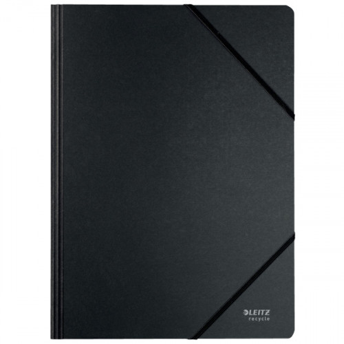 Leitz Recycle Card Folder with elastic bands A4, Black - Outer carton of 10