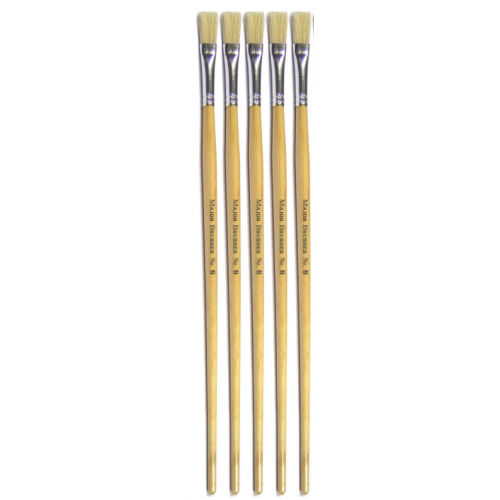 Golden Nylon Brushes Flat Size8 Pk5
