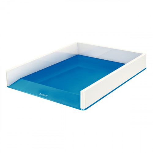 Leitz WOW Letter Tray Dual Colour. A4. White/Metallic Blue