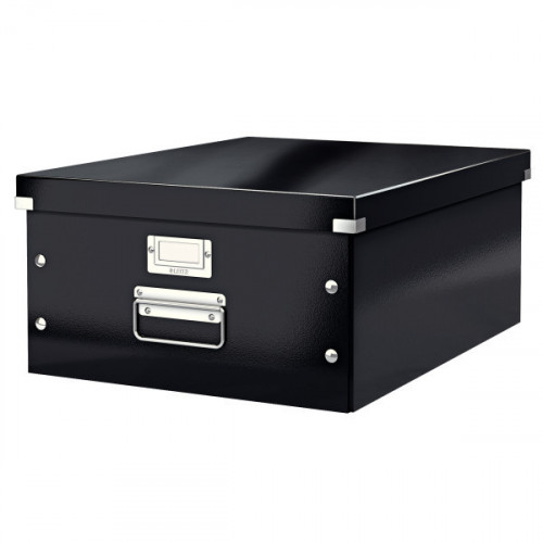 Leitz WOW Click & Store Large Storage Box.  With metal handles. Black.