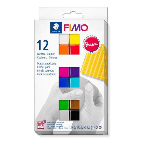 FIMO Soft Colour Pack Basic Half Blocks 25g - Pack of 12