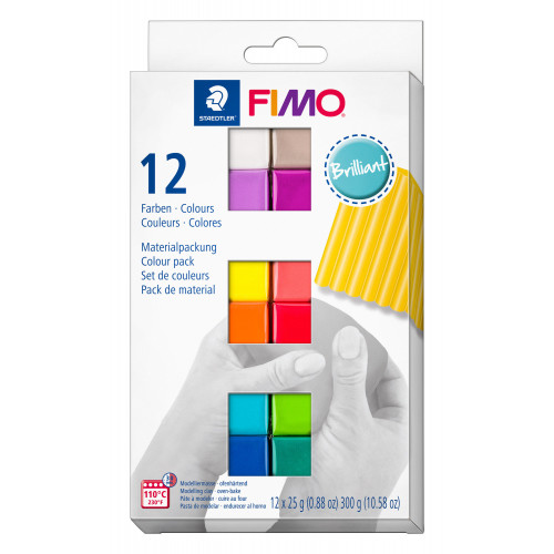 FIMO Soft Colour Pack Brilliant Half Blocks 25g - Pack of 12
