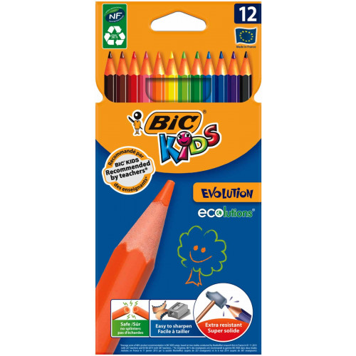 Bic Evolution Colouring Pencils - Assorted - Pack of 12