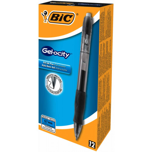 Bic Velocity Gel Pen Pk12 - Black