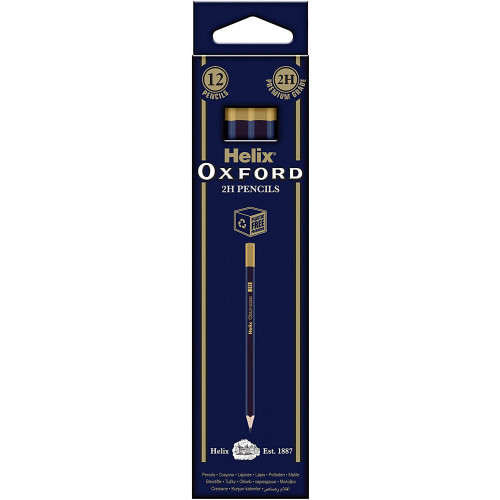 Helix Oxford Dipped Pencils with Plastic Free Packaging - 2H - Pack of 12
