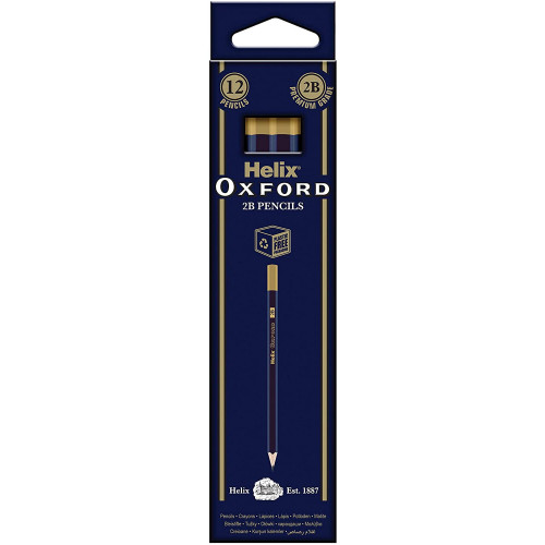 Helix Oxford Dipped Pencils with Plastic Free Packaging - 2B - Pack of 12