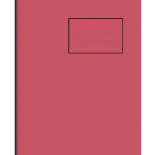 Notes Exercise Book 8" x 6.5"(205x165) 48 pages 10mm Squares Red Cover - Pack of 100