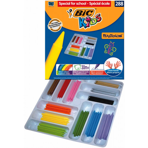 Bic Plastidecor Crayons Pk288-Assorted