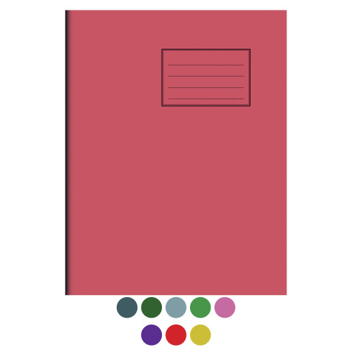 Notes Exercise Book 9" x 7" (230x180) 80 pages 8mm Ruled and Margin Red Cover - Pack of 100