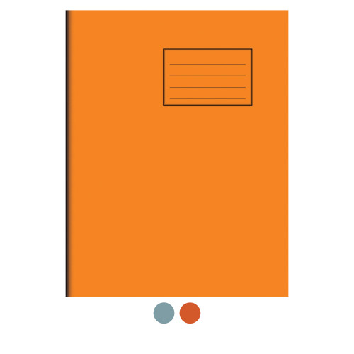 Notes Exercise Book 9" x 7" (230x180) 80 pages 10mm Squares Orange Cover - Pack of 100