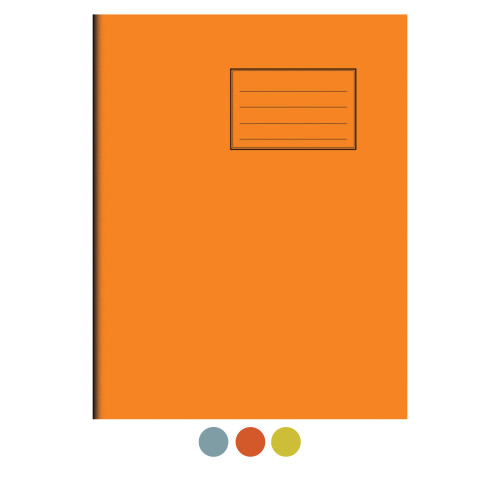 Notes Exercise Book 9" x 7" (230x180) 80 pages 7mm Squares Orange Cover - Pack of 100