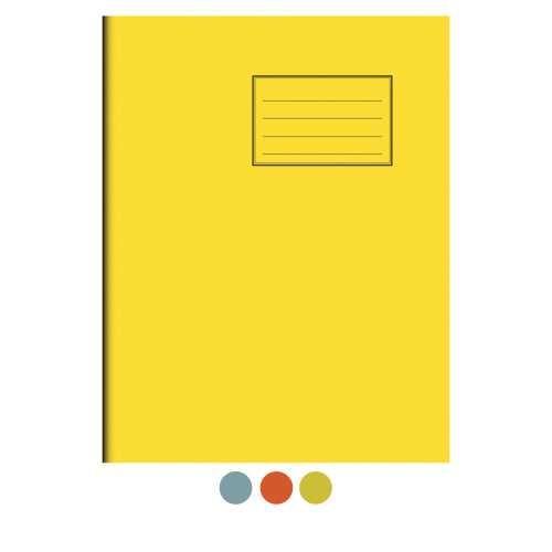 Notes Exercise Book 9" x 7" (230x180) 80 pages 7mm Squares Yellow Cover - Pack of 100