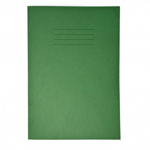 GHP A4 32 Page SEN Books - Dark Green with Blue Tinted Paper 12mm Lined with Margin - Pack of 10