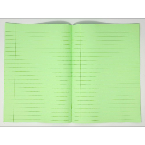 GHP A4 32 Page SEN Books - Brown with Green Tinted Paper 12mm Lined with Margin - Pack of 10