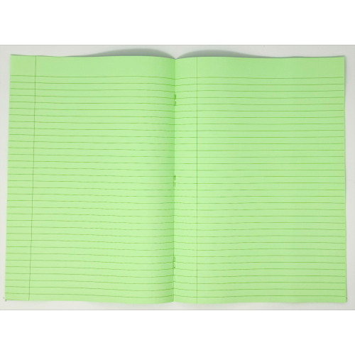 GHP A4 32 Page SEN Books - Pink with Green Tinted Paper 8mm Lined with Margin - Pack of 10