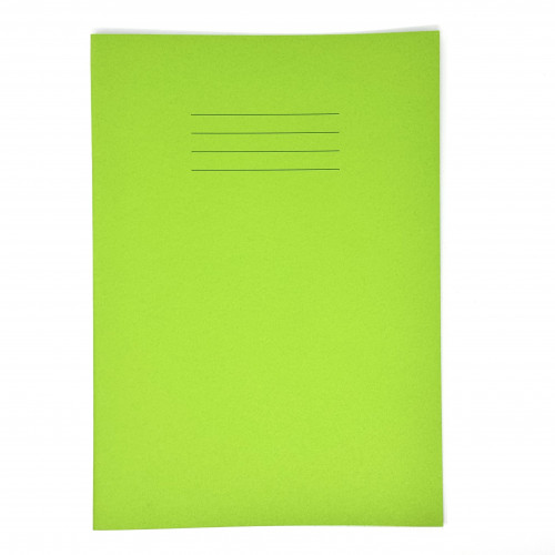 GHP A4 32 Page SEN Books - Light Green with Pink Tinted Paper 12mm Lined with Margin - Pack of 10