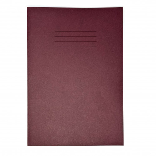 GHP A4 32 Page SEN Books - Maroon with Blue Tinted Paper 10mm Squared - Pack of 10