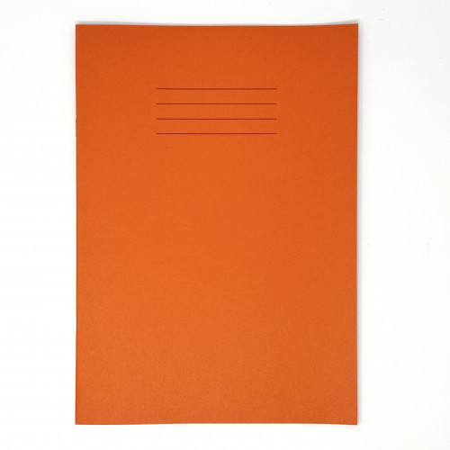GHP A4 32 Page SEN Books - Orange with Blue Tinted Paper 8mm Lined with Margin - Pack of 10