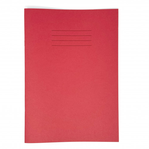 GHP A4 32 Page SEN Books - Red with Green Tinted Paper 8mm Lined with Margin - Pack of 10