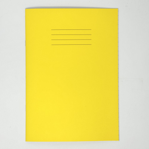 GHP A4 32 Page SEN Books - Yellow with Green Tinted Paper 12mm Lined with Margin - Pack of 10