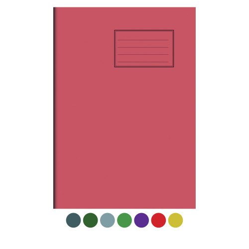 Notes Exercise Book A4+ (340x240) 80 pages 8mm Ruled and Margin Red Cover - Pack of 50