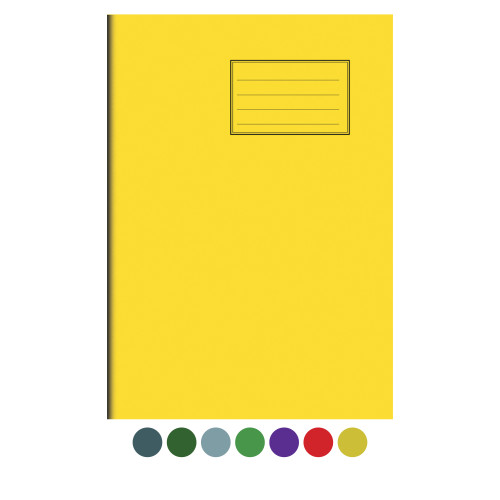 Notes Exercise Book A4+ (340x240) 80 pages 8mm Ruled and Margin Yellow Cover - Pack of 50