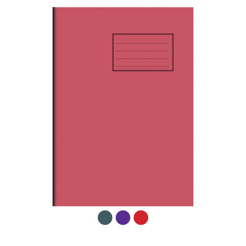 Notes Exercise Book A4 48 pages 12mm Ruled Red Cover - Pack of 100