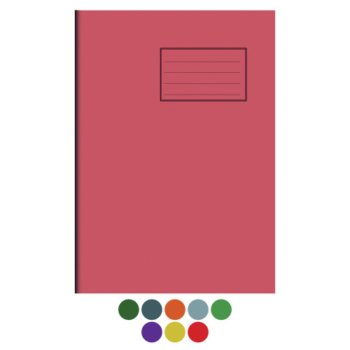 Notes Exercise Book A4 48 pages 8mm Ruled and Margin Red Cover - Pack of 100