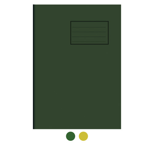 Notes Exercise Book A4 48 pages 7mm Squares Dark Green Cover - Pack of 100