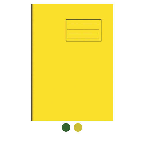 Notes Exercise Book A4 48 pages 7mm Squares Yellow Cover - Pack of 100