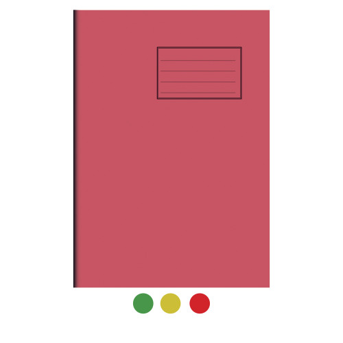 Notes Exercise Book A4 64 pages 8mm Ruled Alternate Red Cover - Pack of 50