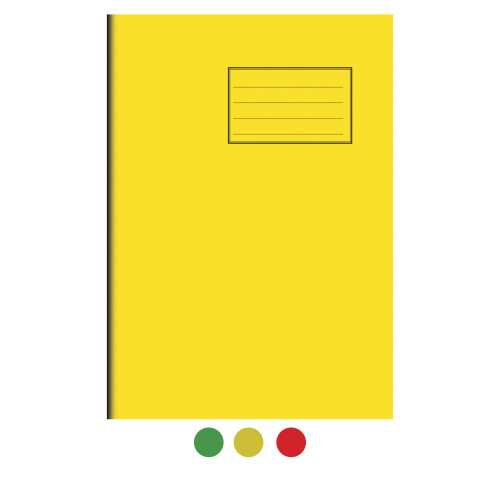 Notes Exercise Book A4 64 pages 8mm Ruled Alternate Yellow Cover - Pack of 50