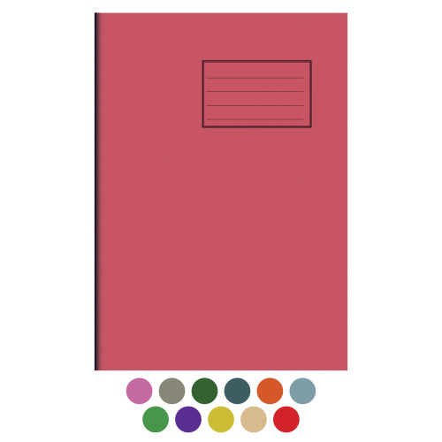 Notes Exercise Book A4 64 pages 8mm Ruled and Margin Red Cover - Pack of 50