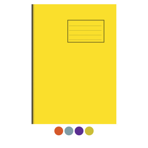 Notes Exercise Book A4 64 pages 7mm Squares Yellow Cover - Pack of 50